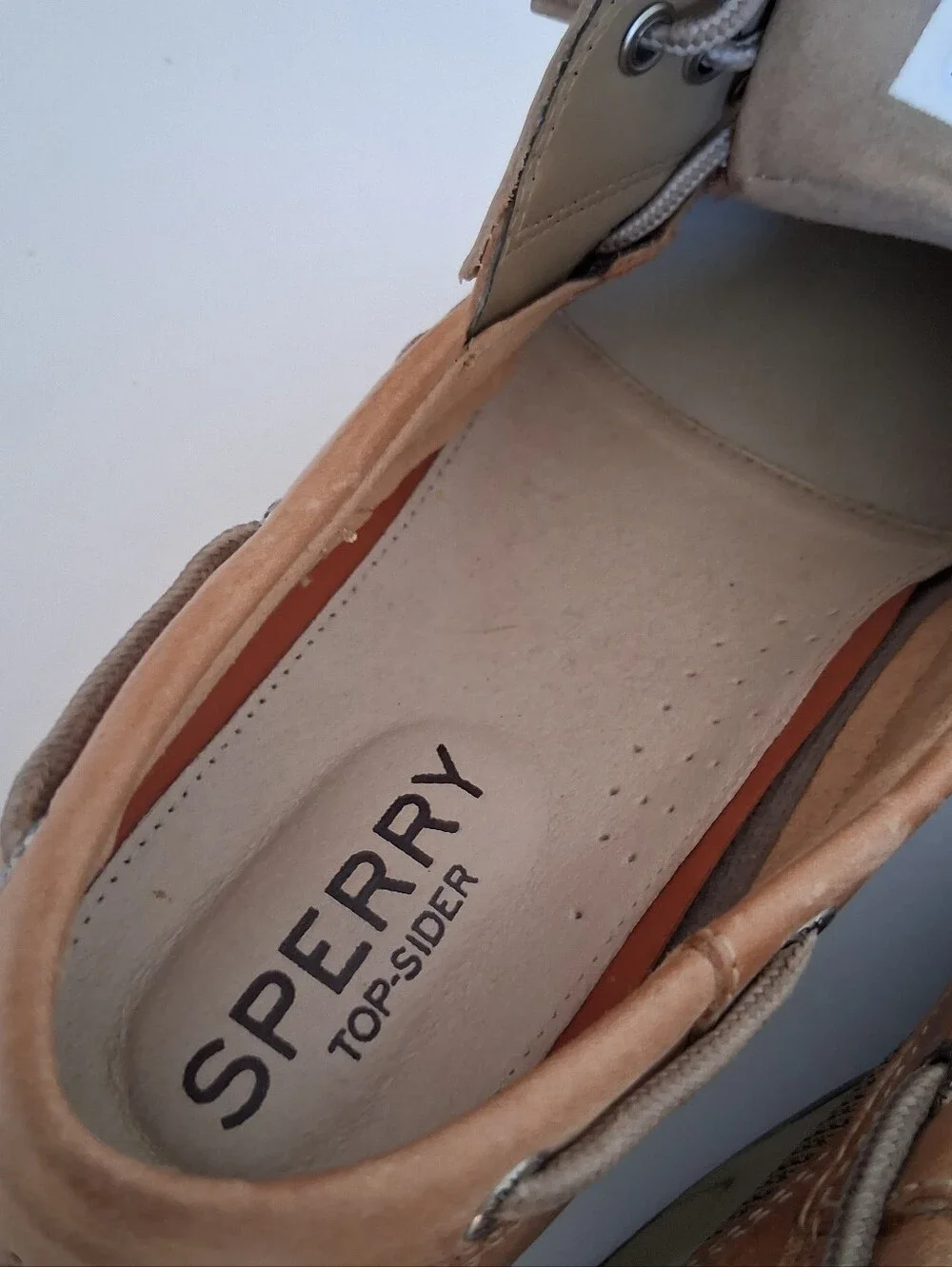 Sperry Top-Sider Mens Size 12 Tan Boat Shoes 3 Eye Lace Up Preppy Grandpacore